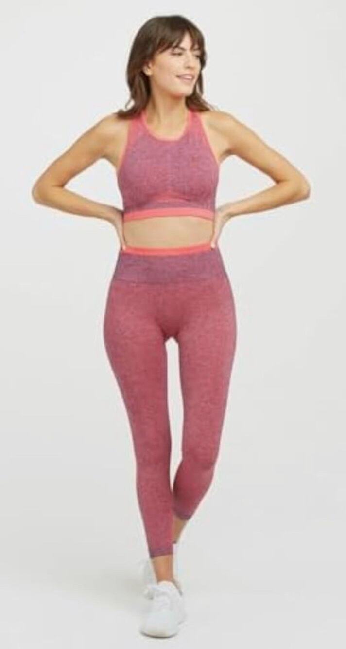 Spanx Women’s Seamless Sculpt Legging Pant Spacedye Coral Punch Size Large